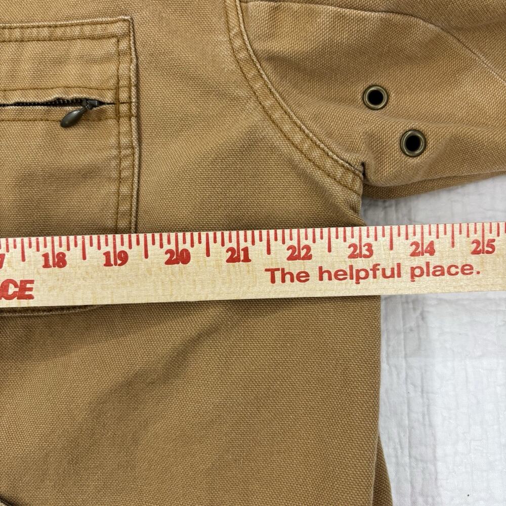 LL Bean Jacket Mens Size Large Tan Canvas Barn Chore Coat Corduroy Cuffs - Picture 7 of 8